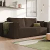 Test GREKPOL Canapé Convertible 3 Places Poso 06 Marron : le clic-clac velours qui vise le bon compromis