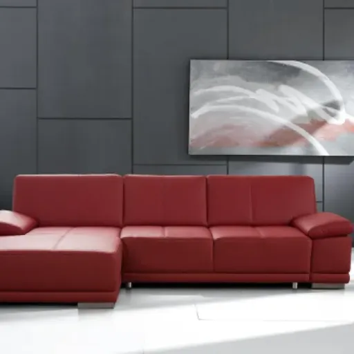 Test CAVADORE Canapé d'angle Corianne : un grand canapé rouge qui fait le job mais vieillit moyen