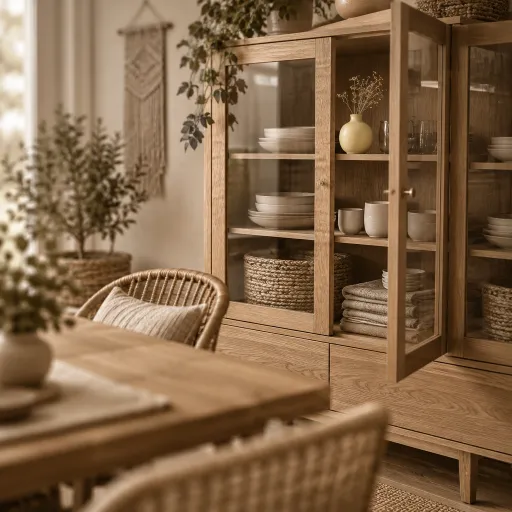 Élégance et fonctionnalité : bien choisir son meuble vitrine en bois pour la salle à manger