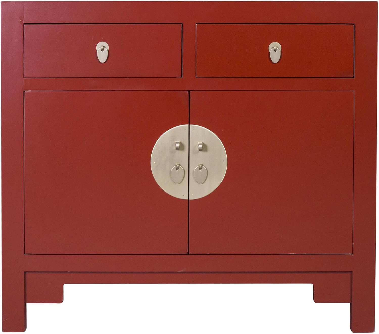 Armoire Chinoise Rouge Rubis - Orientique Collection L90xP40xH80cm Armoire Chinoise Meubles Chinois Mobilier Oriental Asiatique Mandarin Pekin
