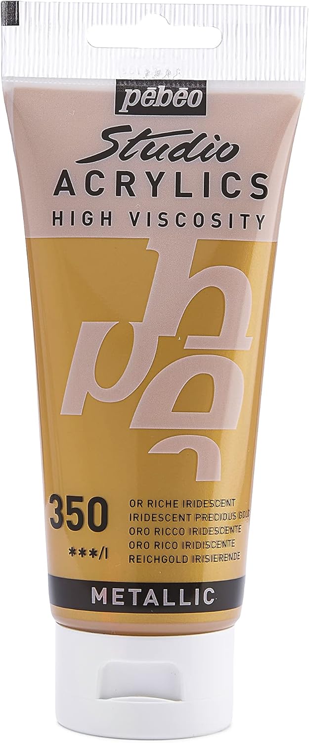 Pébéo 837350 Studio Acrylique Tube Or Riche Iridescent 100 ml Or Riche 100 ml (Lot de 1)