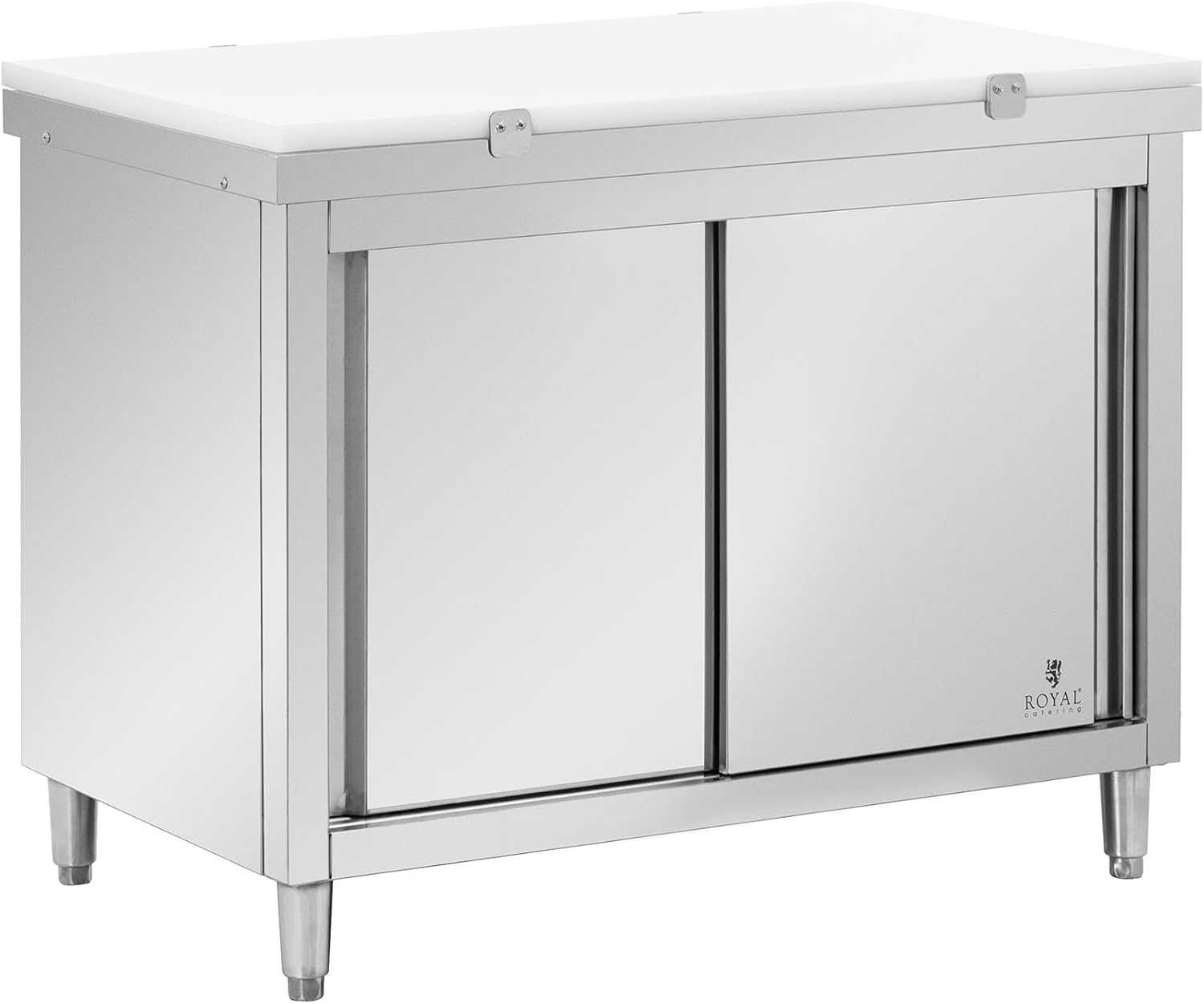 RCBWC-12070 Meuble Bas de Cuisine INOX 120 x 70 cm Capacité de Charge 500 kg INCL - Planche à découper - Caisson de Cuisine Bas Poste de Travail