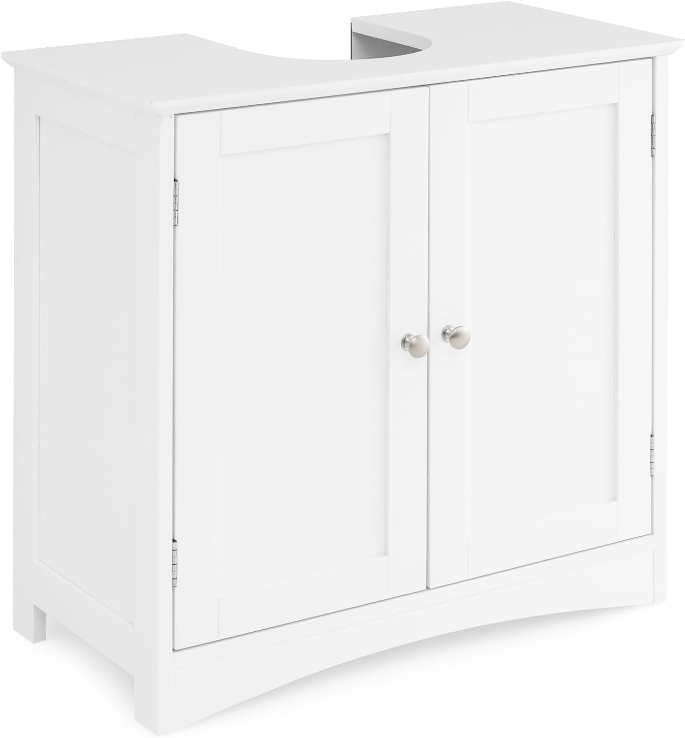 Meuble sous Lavabo, Meuble de Salle de Bain avec Placard à 2 Portes, Œillet L19 x P22 cm, Meuble sous Vasque, Meuble sous Evier Économiseur d'Espace, Blanc