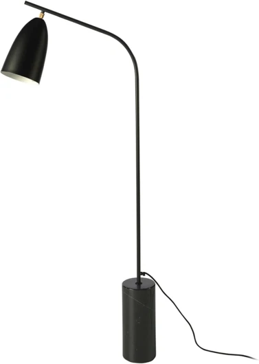Ángel Cerdá - Lampadaire en Marbre Noir et Acier Noir - 62 X 15 X 147 cm - Élégance Contemporaine, Éclairage D'avant-garde, Design Minimaliste Moderne, Lampes de Salon Élégantes