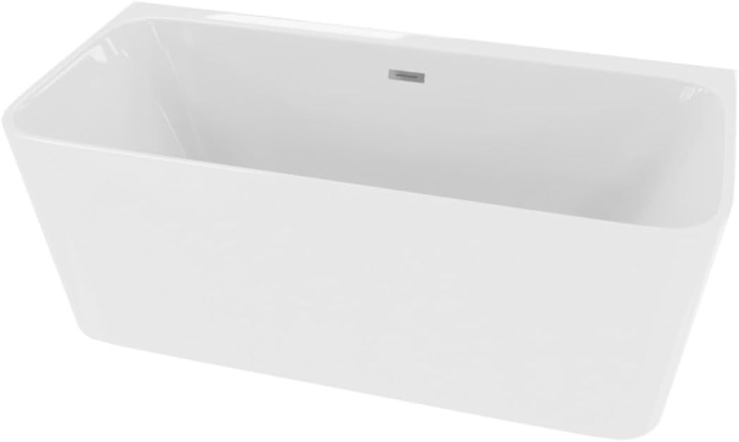 Mensola - Baignoire murale, autoportante, 1500 x 80 x 60 cm, en acrylique, 150 x 80 x 60 cm, moderne, pour 2 personnes, 265 l, revêtement antimicrobien - Blanc brillant