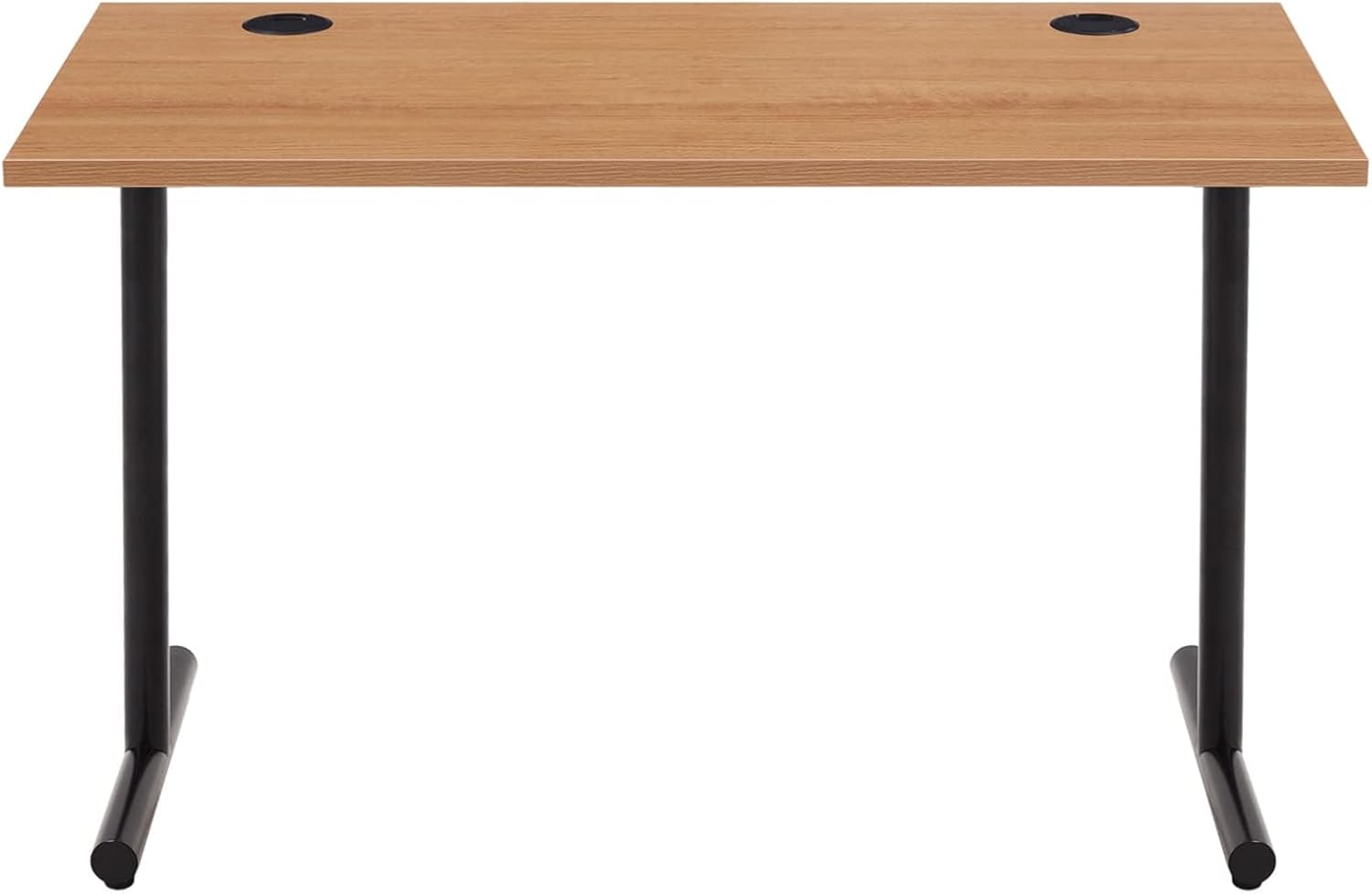 Rectangulaire Bureau d'ordinateur simple, plateau hêtre et cadre noir, montage facile, 120 x 60 x 73,6 cm (Anciennement marque Movian)