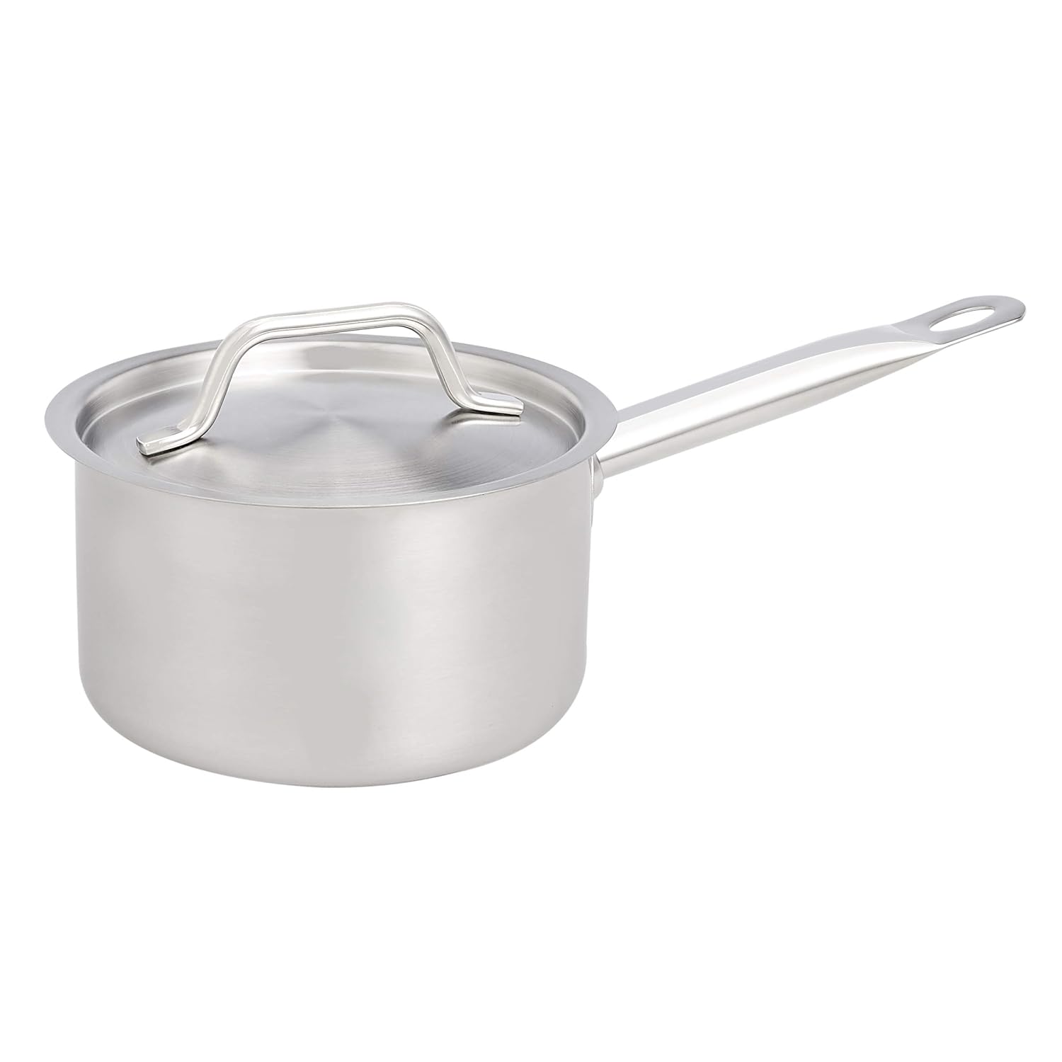 Casserole avec couvercle Acier inoxydable avec revêtement aluminium 1,9 l, Argenté(Anciennement marque AmazonCommercial)