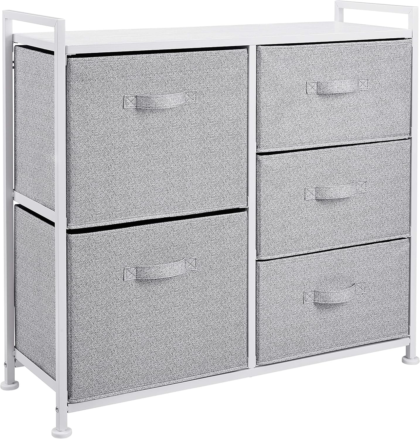 Commode pour armoire - 5 tiroirs en tissu - blanc