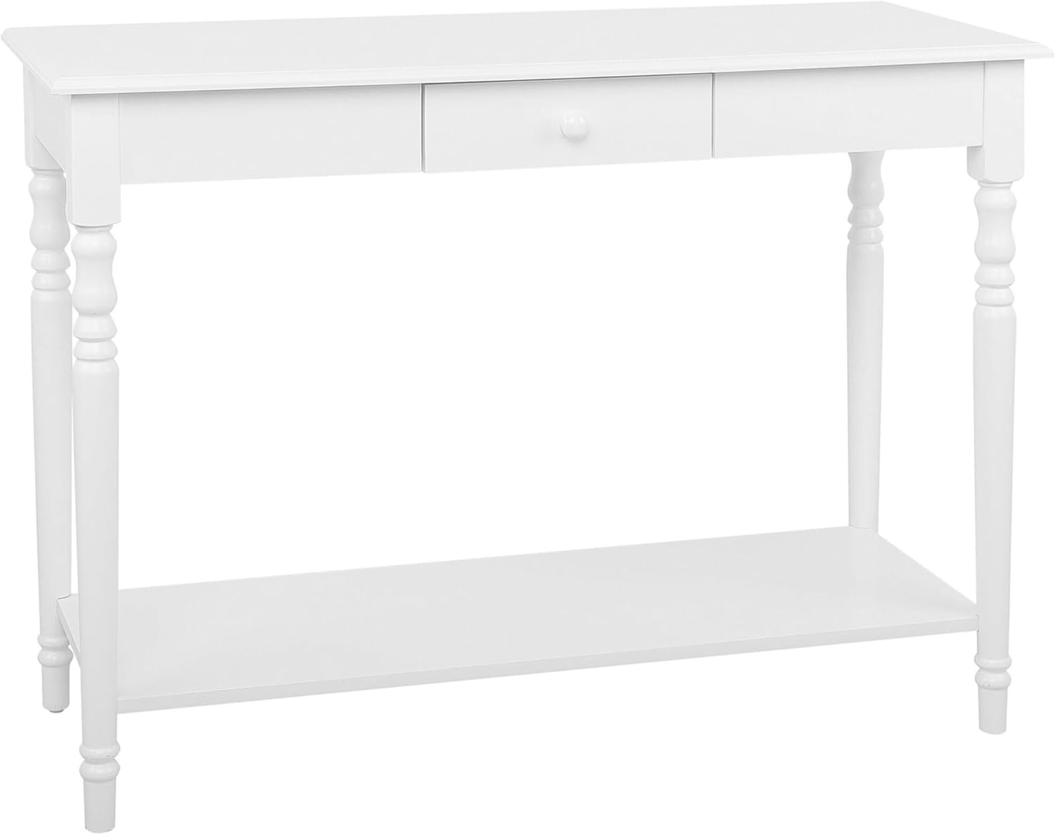 Table Console Blanche en Bois et MDF avec Tiroir de Style Traditionnel pour Intérieur Scandinave ou Classique Beliani