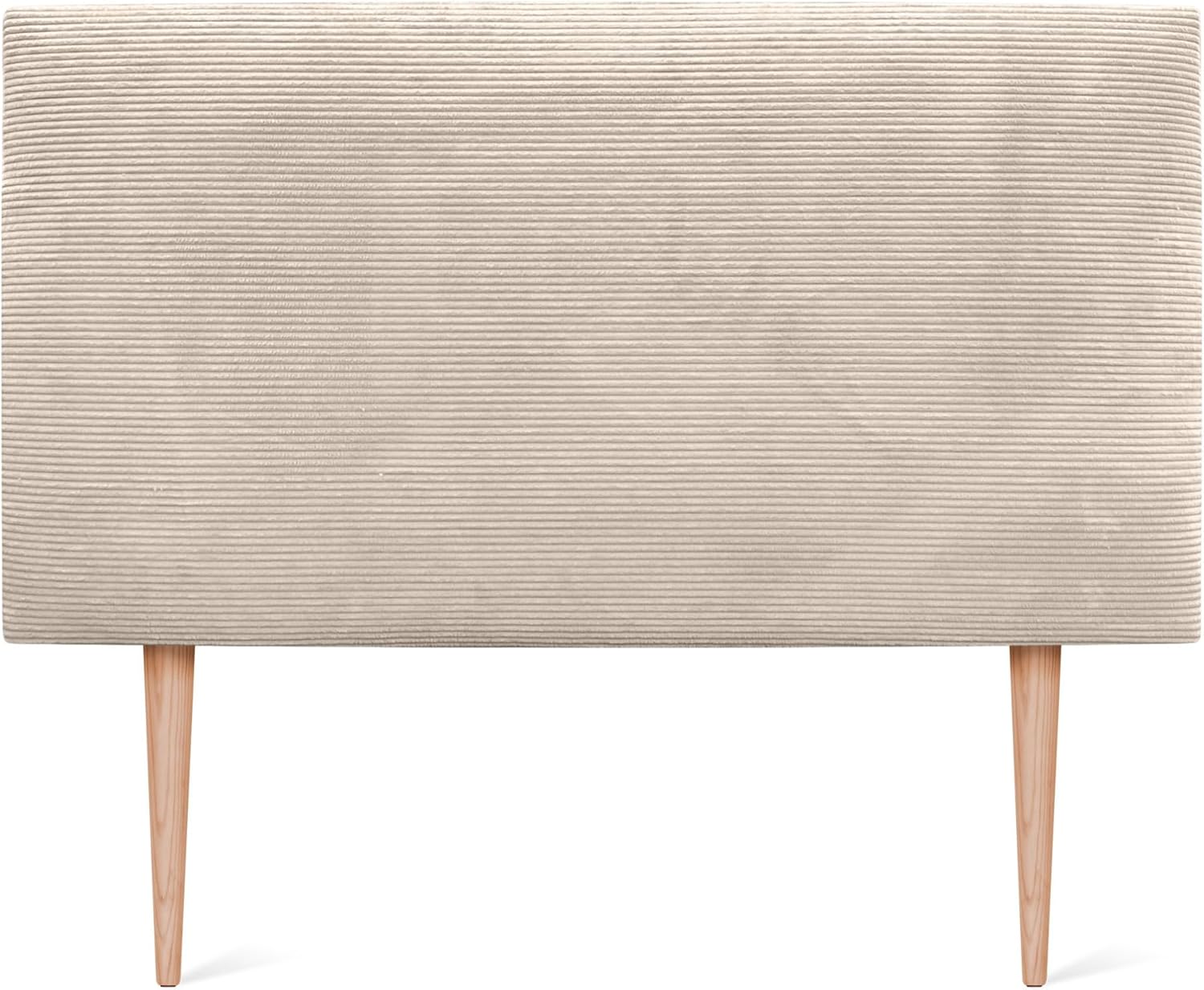 DHOME Tête de Lit en Velours Côtelé Uni avec Pieds, Haute Gamme Moderne, Tête de Lit Capitonnée, Lit de Luxe, Chambre, Rembourrée (Beige, 105cm)