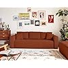 Best Mobilier - Canapé Convertible avec Coffre Topaze en Velours Côtelé - Canapé Lit - Sofa Terracotta 3 Places - Salon