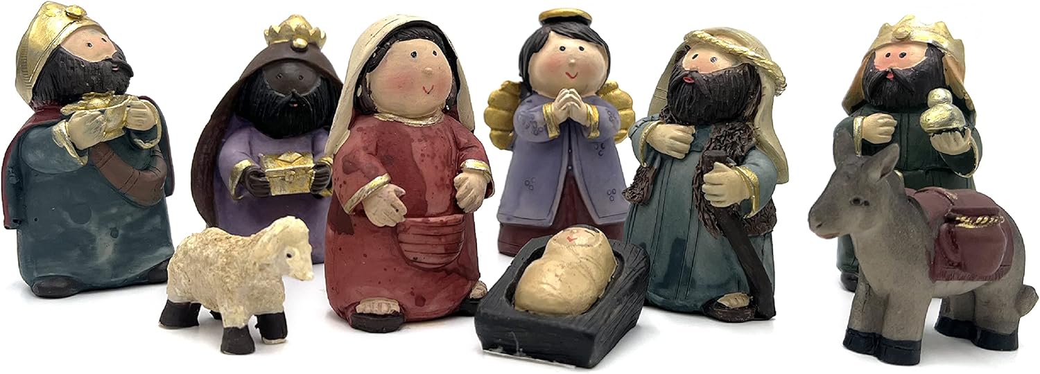 ICE TOYS Ensemble de 9 personnages pour crèche (lot crèche)