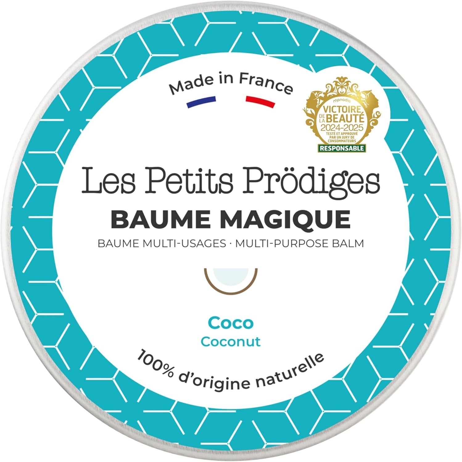 Baume Magique Multi Usages Coco 30ml - Soin Hydratant Corps, Visage, Cheveux 100% Naturel Tout Type de Peau - Fabriqué en France - Non Testé sur Animaux - Emballage Recyclable - LES PETITS PRODIGES