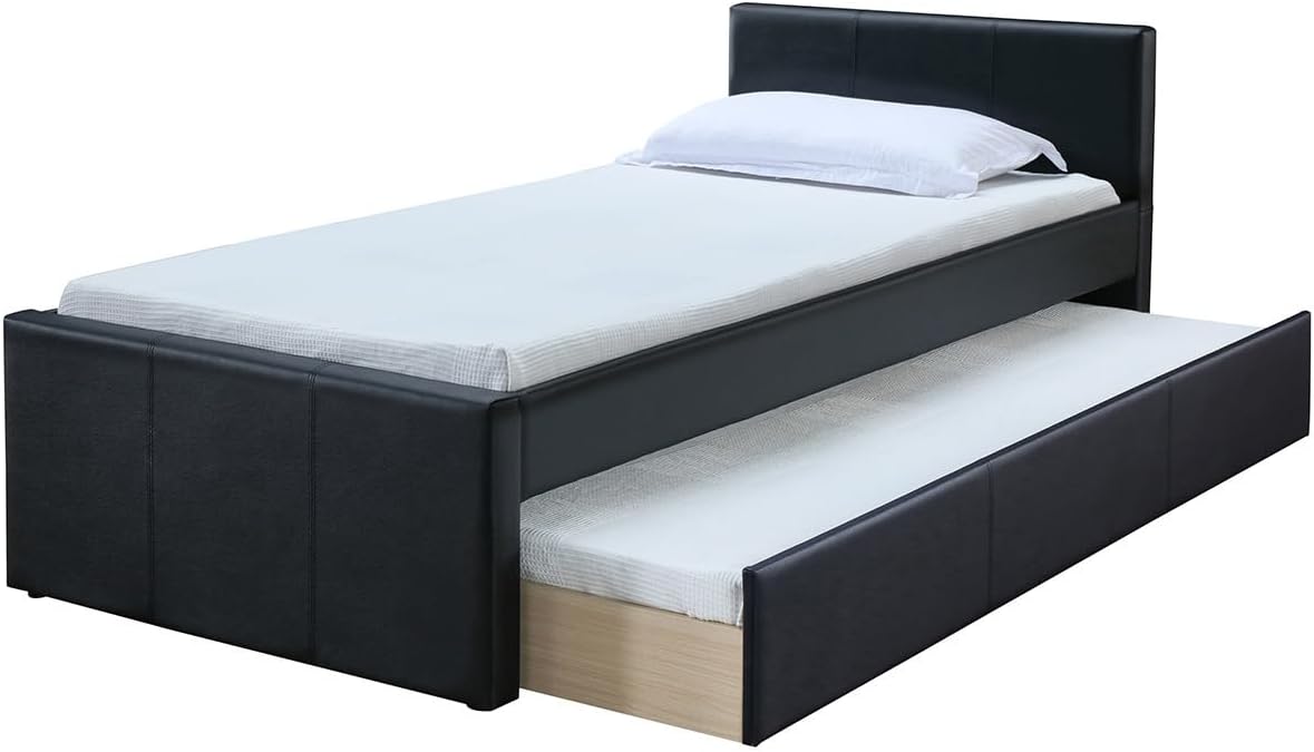 Lit gigogne 90 x 195 cm Noir Mat Macco