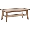 Table Basse Rustique Étagère Bois d'Ingénierie Rotin Bois Clair Simla
