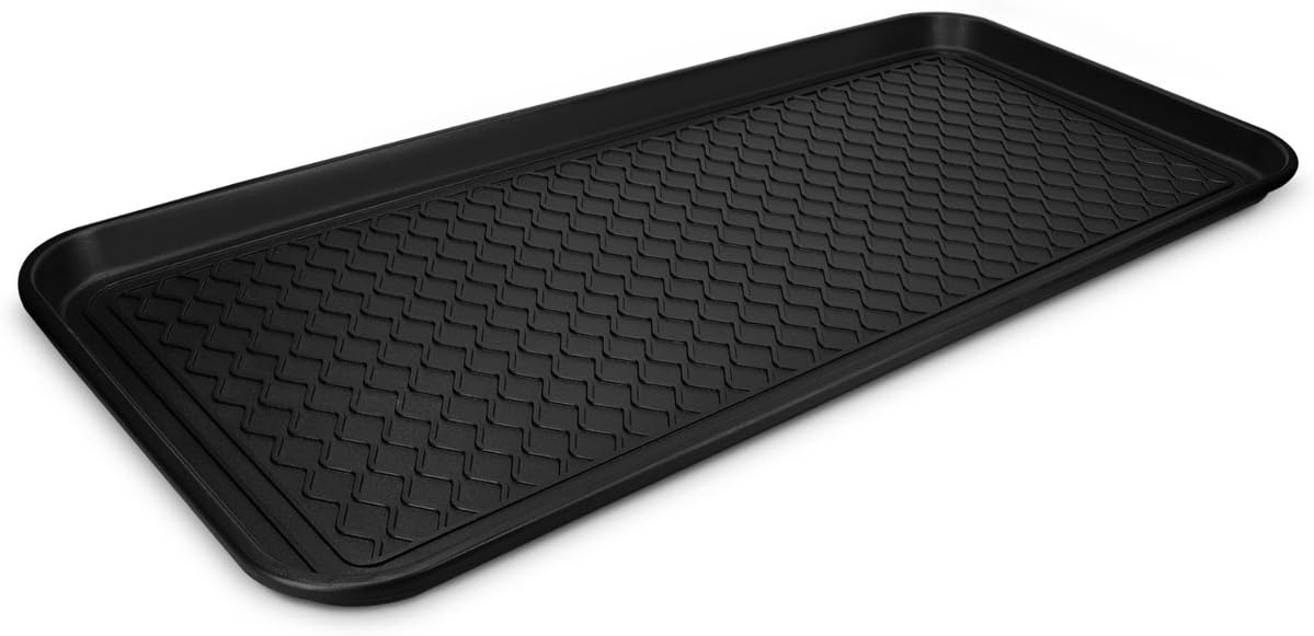 Bac à Chaussures XL - Égouttoir Chaussures 76 x 38 x 3 cm avec Rebord - Bac égouttoir Chaussures Noir pour Pluie Neige Automne Hiver