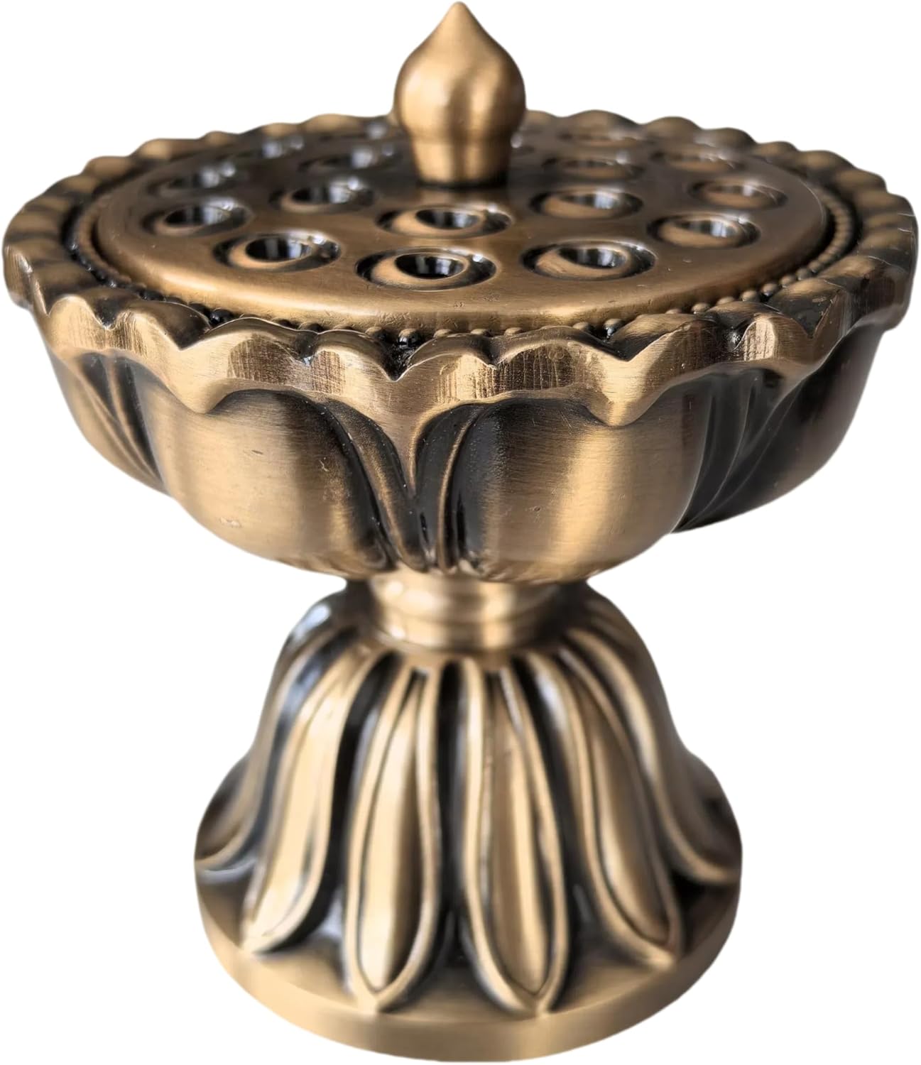 Porte Encens,Bruleur Encens en Alliage de Zinc,Encensoir en Forme de Lotus,pour Zen,Méditation,Yoga,Aromathérapie