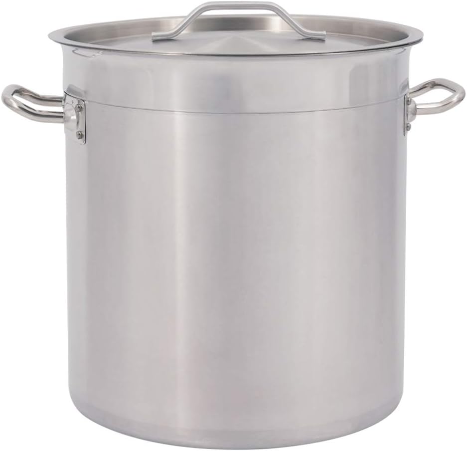 Marmite Traiteur en Acier INOX Ø40cm Chef Traiteur Hauteur de 40cm avec Couvercle (50L)