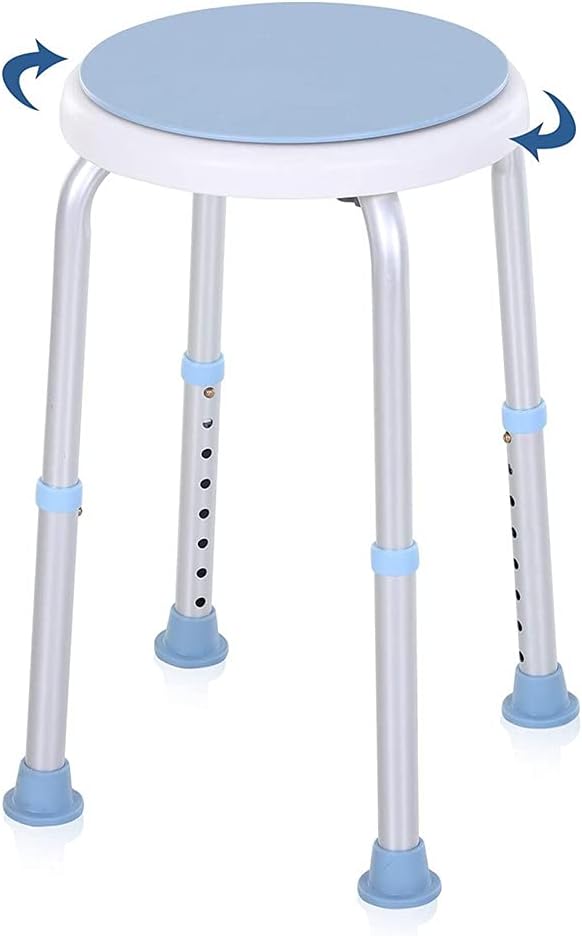 Randaco Tabouret de Douche pour Personnes âgées, siège de Douche pivotant à 360°,Tabouret de Salle de Bain antidérapant, réglable en Hauteur, Charge Max - 136 kg