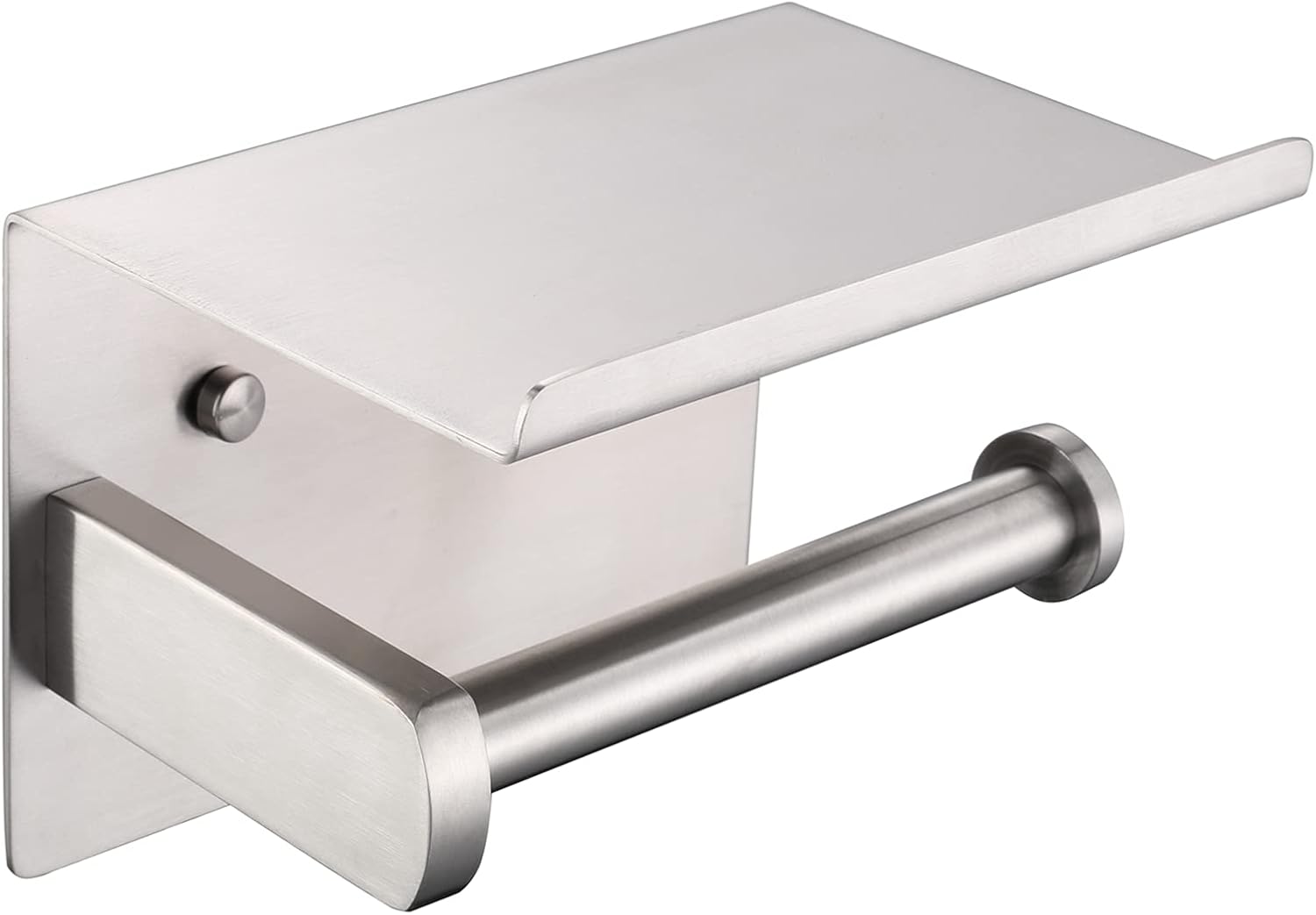 Porte-Rouleau de Papier Toilette, Porte-Papier hygiénique Moderne brossé en Acier Inoxydable SUS 304 avec étagère de téléphone, Accessoire de Cuisine de Salle de Bain F928-03D