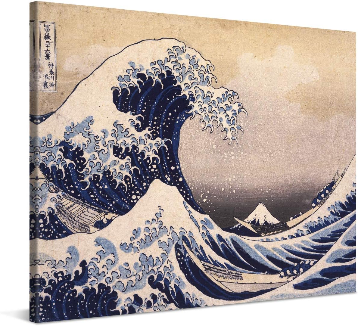 PICANOVA – Katsushika Hokusai – La Grande Vague de Kanagawa 100x75cm – Photo sur Toile – Impression sur Toile Haut de Gamme – Image sur Toile pour Décoration Murale Moderne – Art Classique 100L x 75l cm Katsushika Hokusai – The Great Wave Off Kanagawa