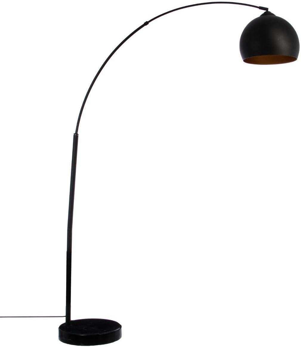 Atmosphera - Lampadaire arc Hyto noir - métal et marbre H177 cm