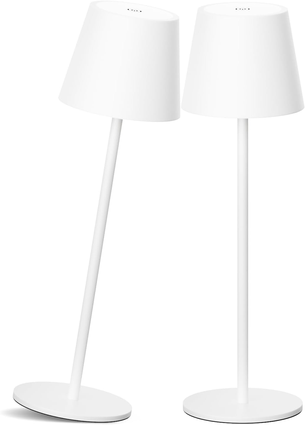 Coinmit LED 2pcs Lampe de bureau à batterie, lampe de bureau à intensité variable, 3000K, IP54, 4400mAh lampe de bureau en aluminium, adaptée à l’intérieur et à l’extérieur, au balcon,blanc