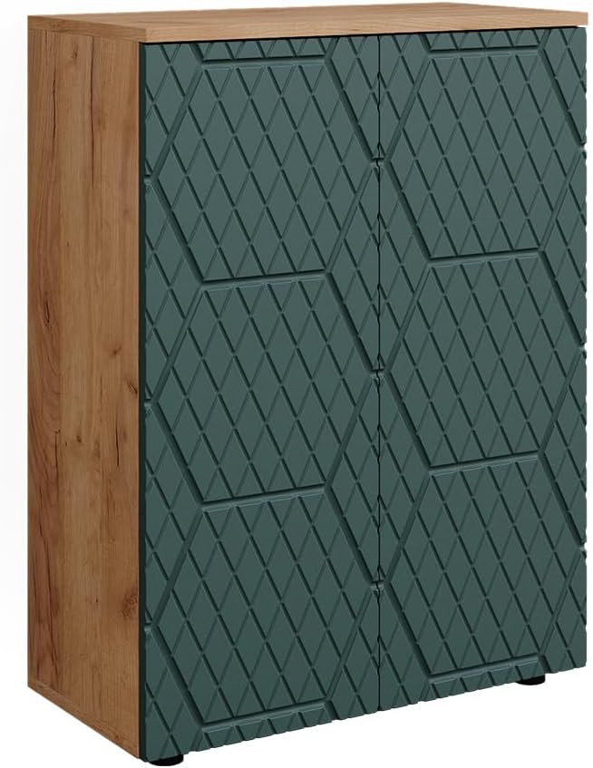 Armoire midisch Irma, Force d'or Chêne/Vert, 60x81cm