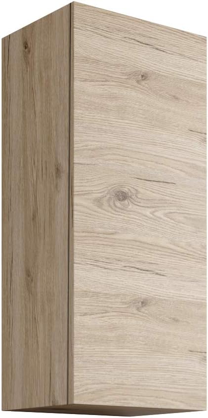 Mama Store Armoire Murale réversible en kit en Bois avec système d'ouverture Push and Pull, d'ingénierie, Chêne Naturel, Cm