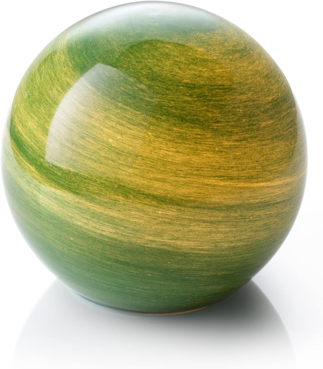 Auraglow Lampe de table LED en verre soufflé faite à la main, lampe de table à piles sans fil, [JADE]