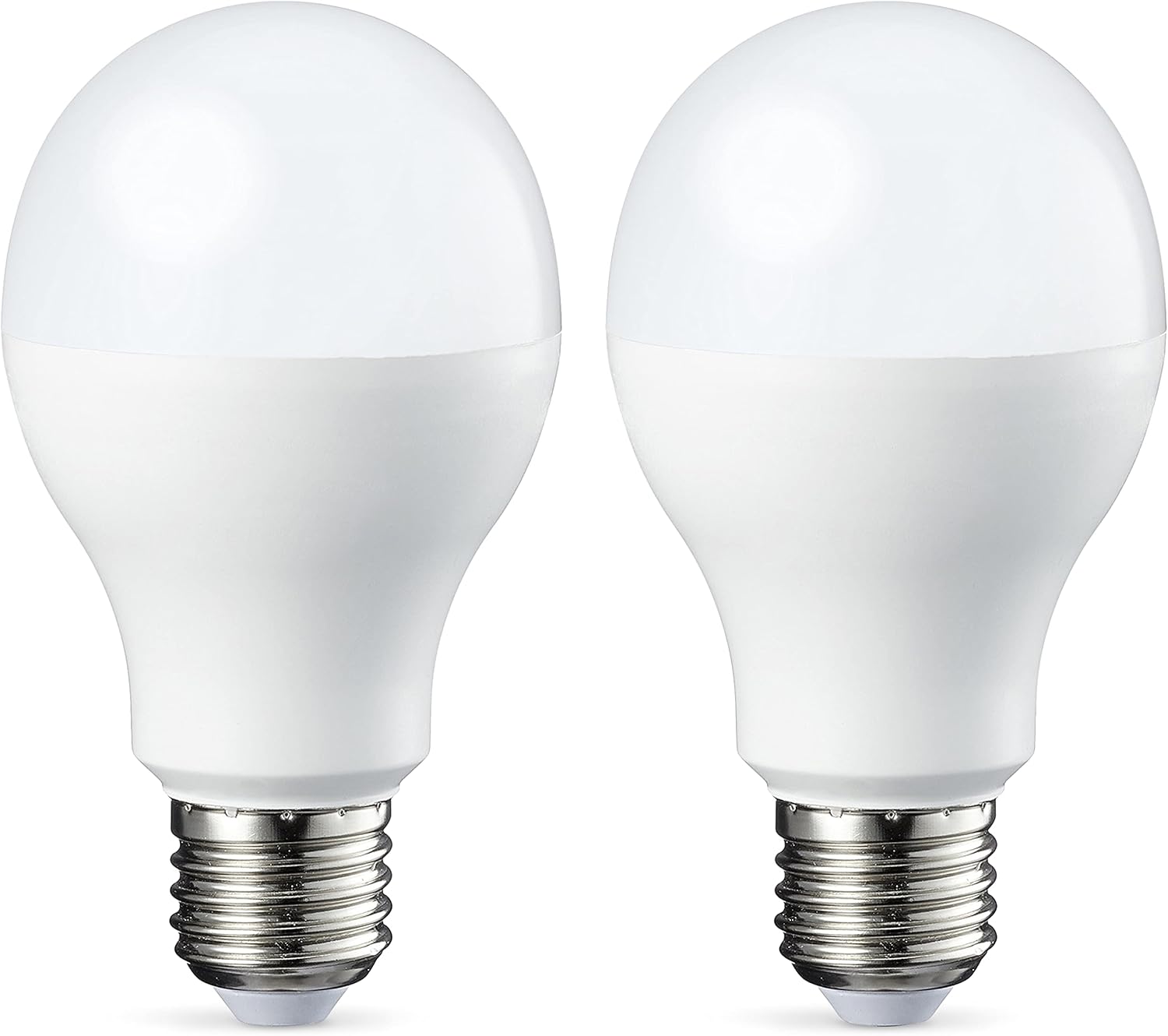 Ampoule LED E27 A60 avec culot à vis, 8.5W (équivalent ampoule incandescente 60W), blanc chaud, dimmable - Lot de 2