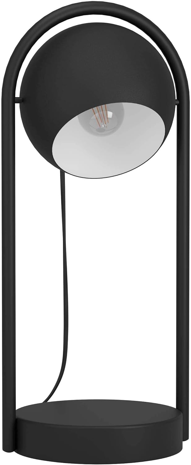 Lampe de chevet Murnia, lampe à poser minimaliste au design New Nordic, lampe de table en métal noir et blanc, luminaire pour salon et chambre, douille E14