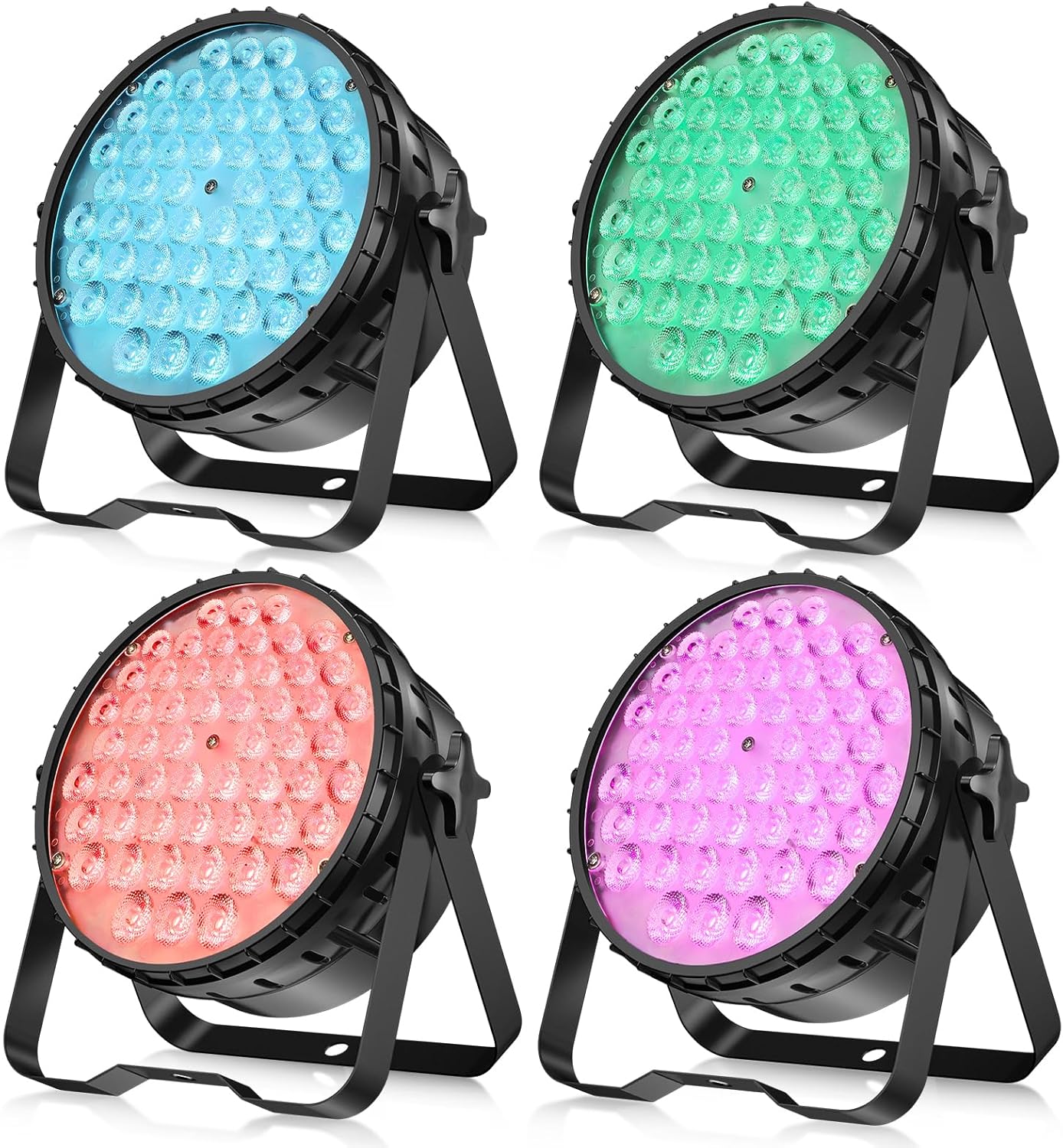 Projecteur de Scène 200W Par LED DMX RGBW Lumière de Scène CRI >90 5000 Lm Jeux de Lumiere Disco Eclairage Scene pour DJ, Fête, Bars, Mariages et Festivals [Classe énergétique F] 4PCS