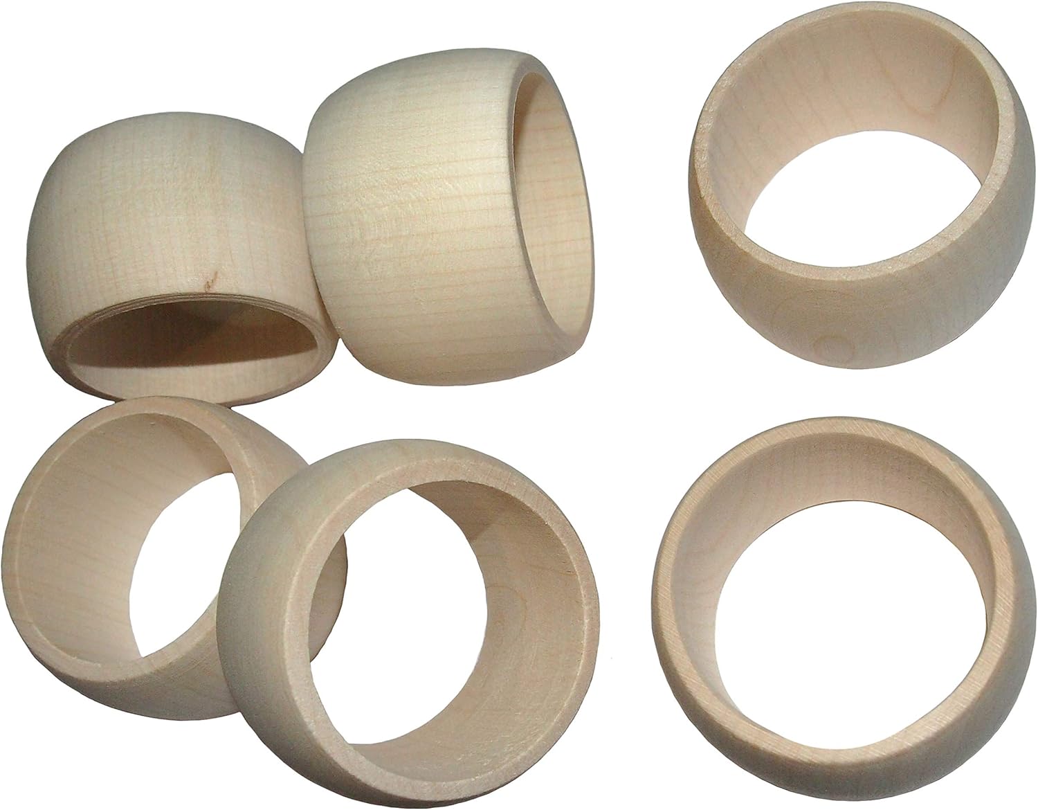 Ronds de Serviette en Bois EFO Magnifiques Porte Serviettes Rustiques pour Décoration de Table à Manger Ronds de Serviette Ronds pour Décoration de Fête — Lot de 6 Ronds de Serviette Artisanaux