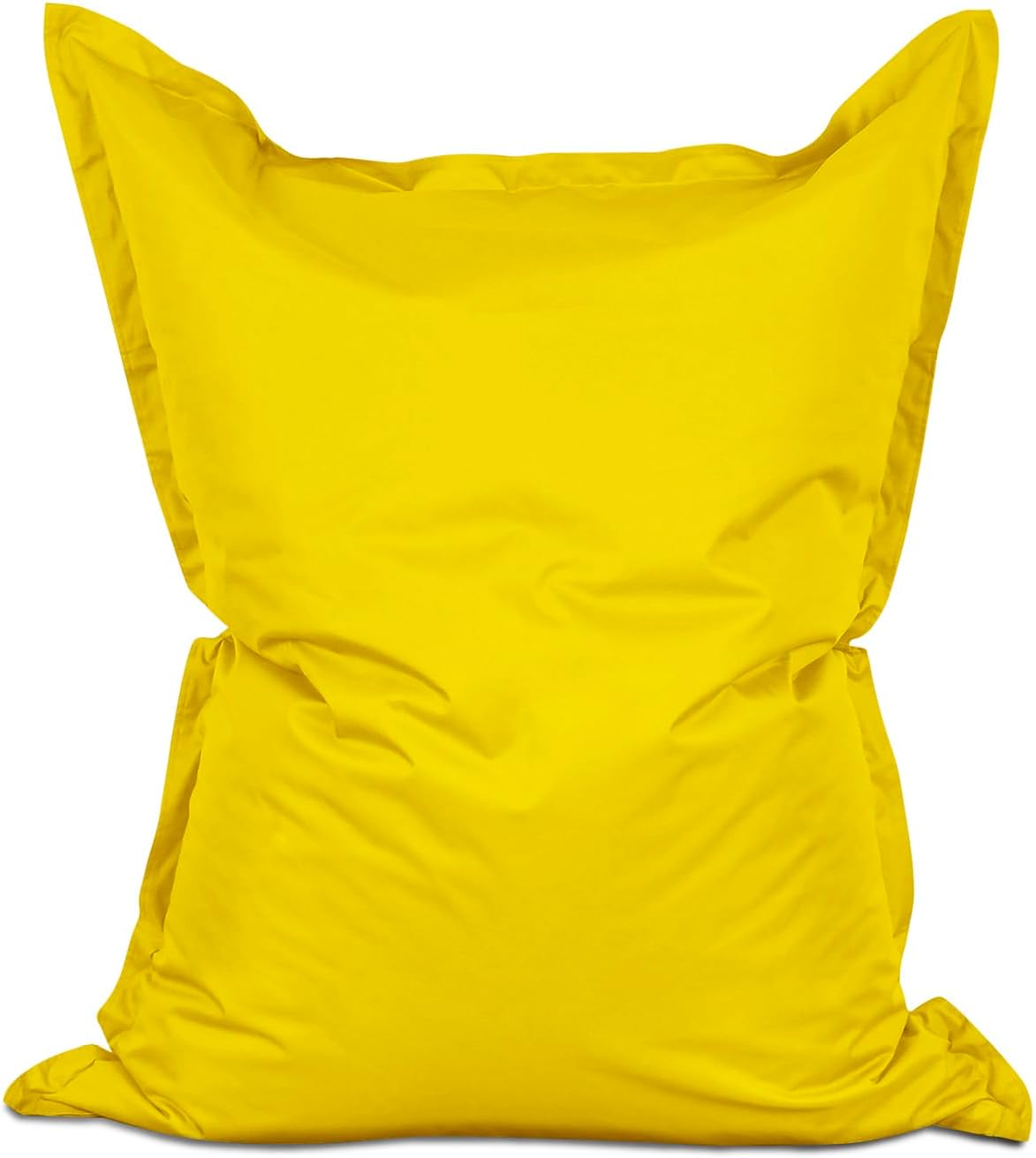 Pouf géant de Luxe - Intérieur et extérieur XXL Pouf avec Housse Lavable - 140cm x 180cm - Grand Coussin d'assise - Sac intérieur Rechargeable incluant 380 litres de Billes EPS [Jaune] Jaune - Xxl