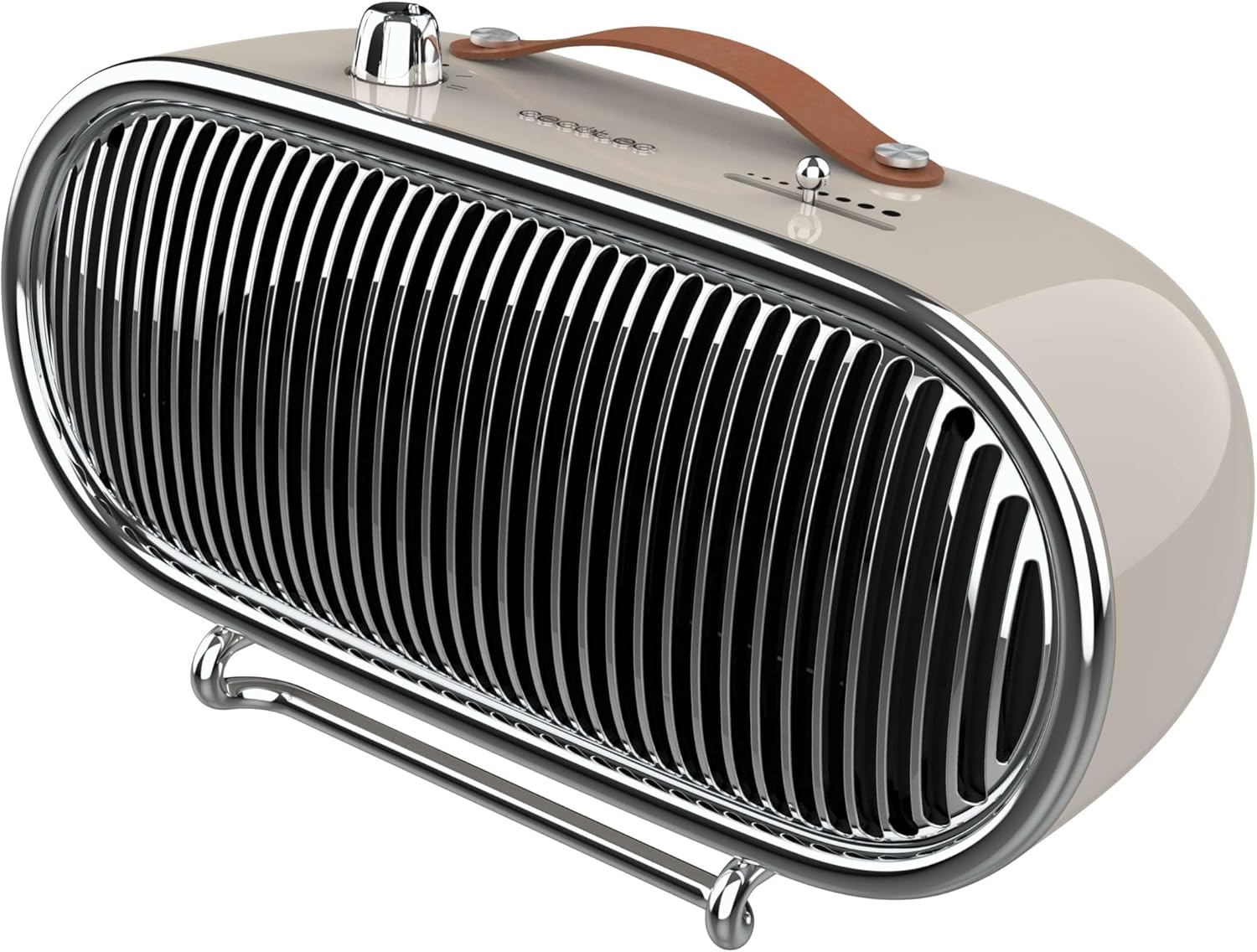 Chauffage Céramique de Table Basse Consommation - ReadyWarm 1500 Ceramic Retro - 1500W, Design Rétro, Thermostat Réglable et 2 Modes, Beige - Style Rétro