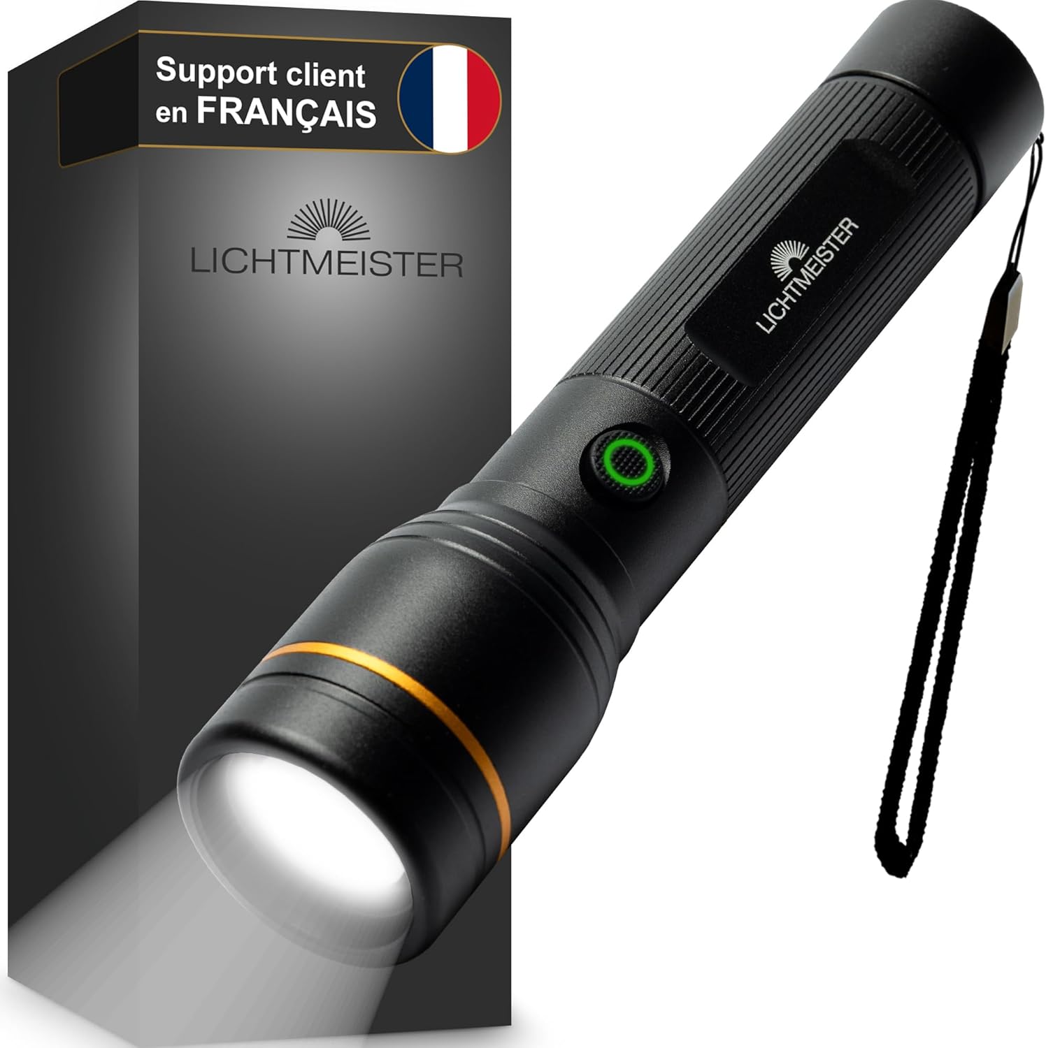 ® Lampe torche led ultra puissante (1000 lumens, batterie 4000 mAh) - Lampe torche LED rechargeable - Lampe de poche - lampe led rechargeable