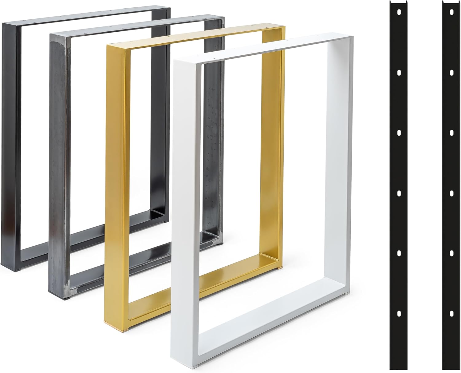 Set de 2 Pieds de Table Pied de Meuble Pied de Table à Manger avec par Acier Industriel (90x72 cm)