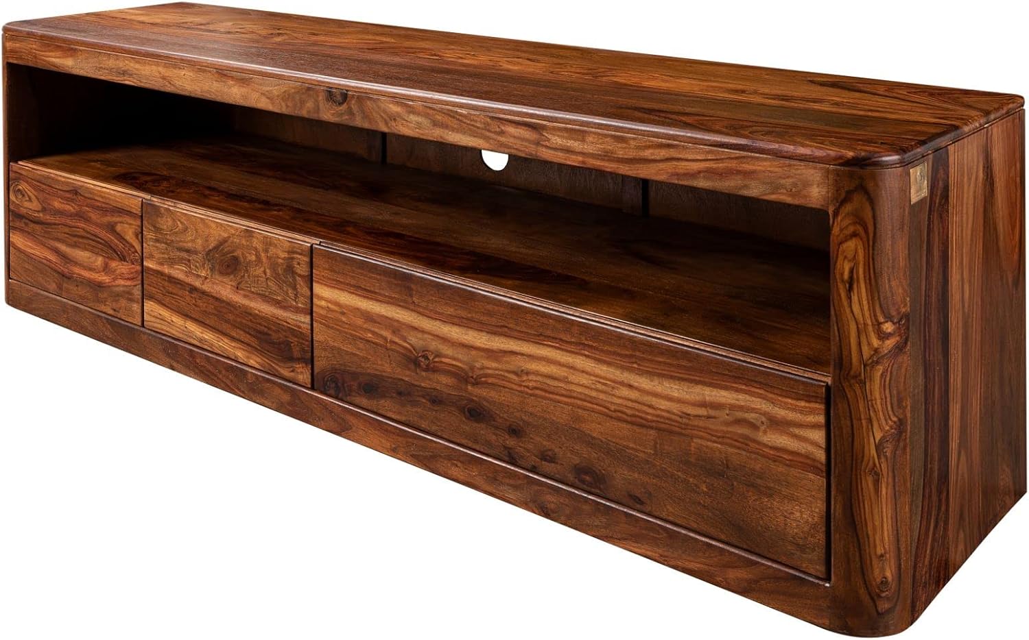Meuble TV - Bois Massif de Palissandre laqué (Noisette) - Toronto #247