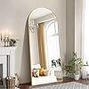 WOLIBEER Miroir sur Pied 179 x 65 cm, Grand Miroir Arqué en Pleine Longueur avec Cadre en Aluminium Doré, Miroir Mural sur Pied pour Salle de Bain, Chambre à Coucher, Entrée, Couloir, Vanité