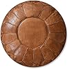See the Good Pouf Premium XL en Cuir Véritable Fait Main - Vendu Rembourré - Coussin de Sol, Ottoman, Repose-Pied, Tabouret, Repose-Pied (Marron Caramel)