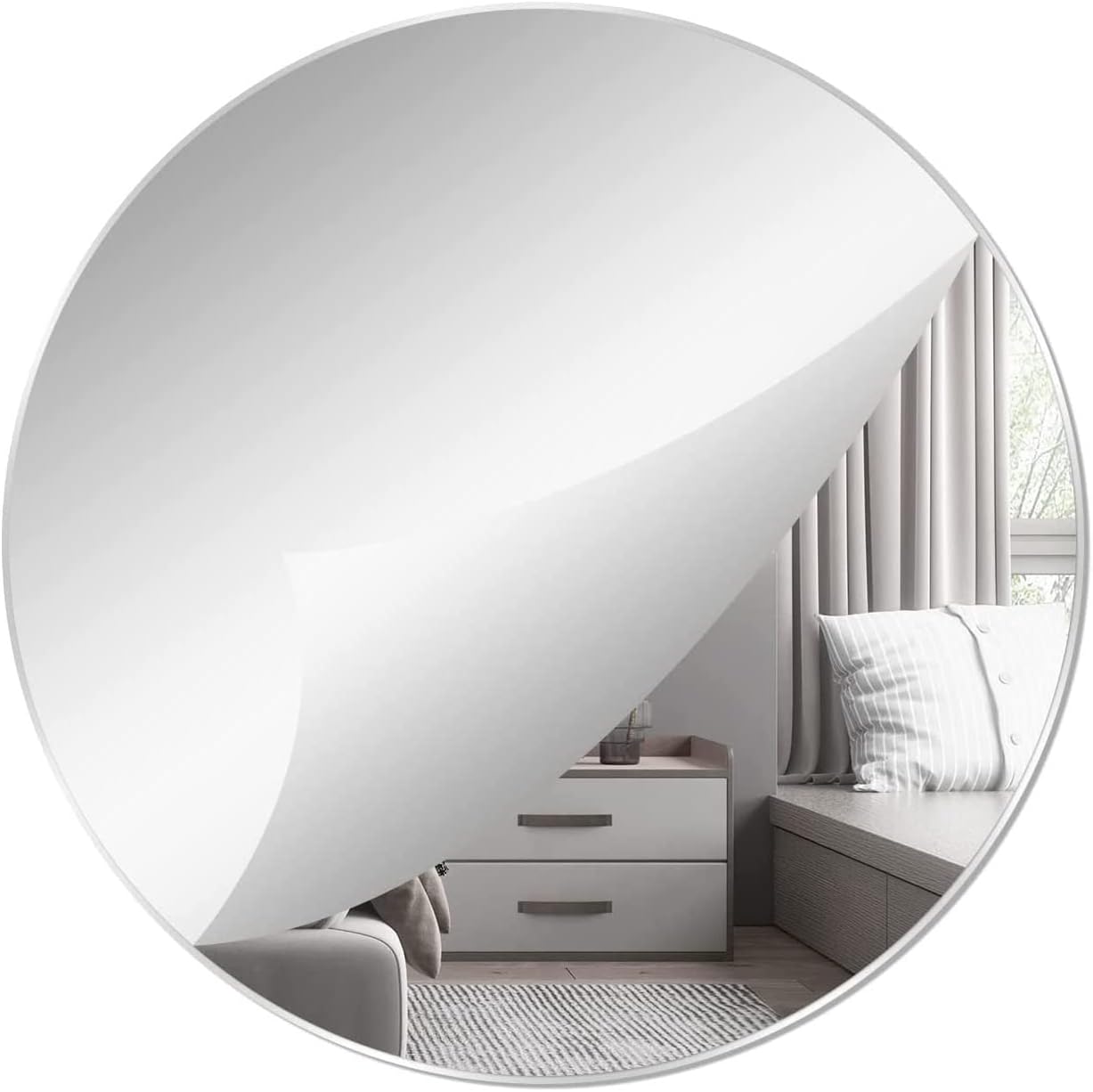 ZESABGE Acrylique Miroir Mural,30cm Miroir Rond Amovible Autocollant,Miroir Adhesif Mural Bricolage Miroir Déco,pour Maison,Chambre,Salon,Décoration Maison