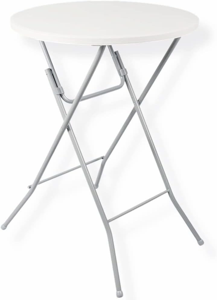 ANTEVIA - Table Haute de Bar Mange Debout Pliante - Hauteur 110cm - Grand Plateau 80cm - Plus DE 10 MODÈLES- Table Ronde Pliable dépliable réception (Cena)