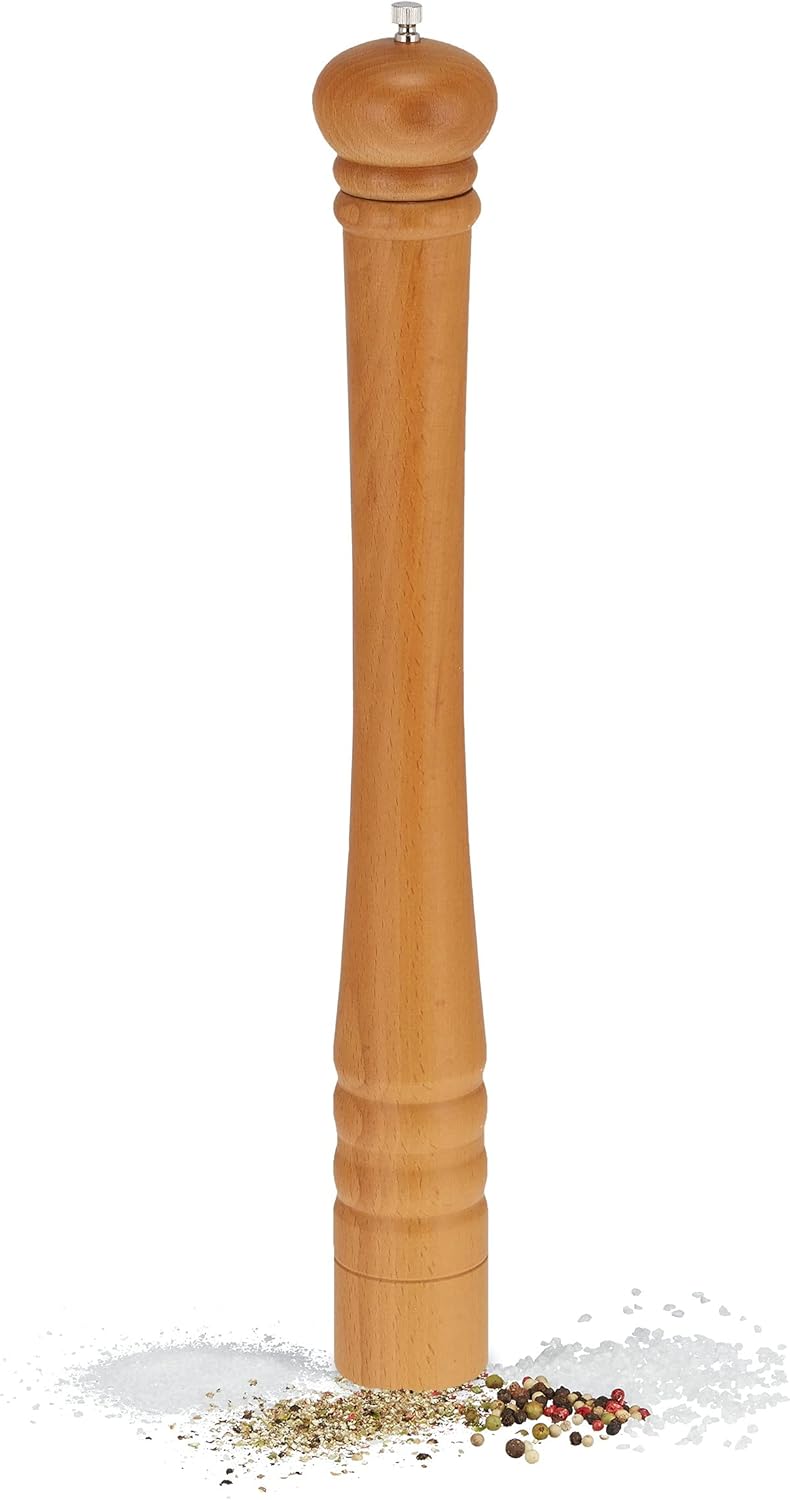 Moulin à sel et Poivre, modèle Classique, XXL, en Bois, meule en céramique, HxD : 51,5 x 6 cm, Nature