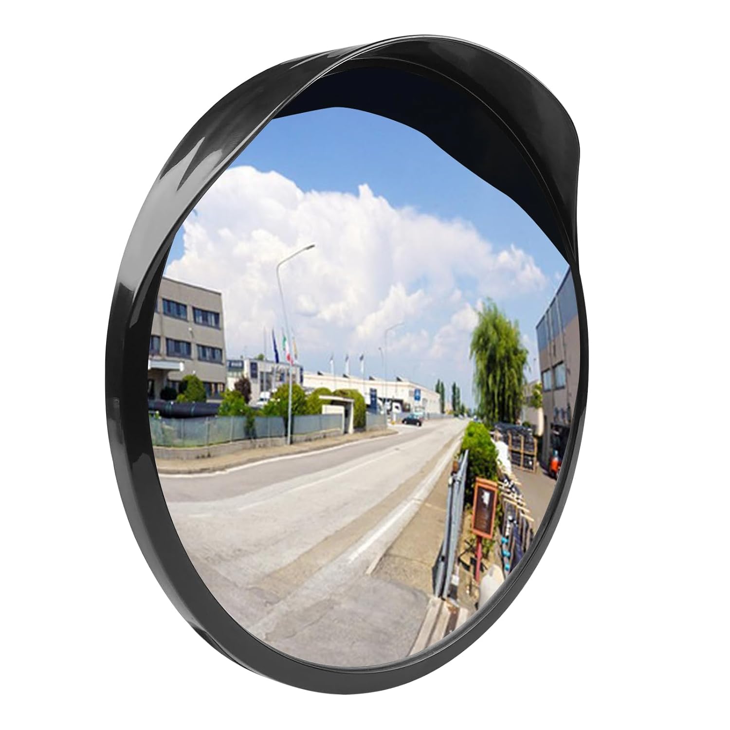 Ø30cm Miroir Convexe de Surveillance, Miroir Routier Sortie Garage Exterieur, Miroir de rue Interieur pour Decoration Stationnement, Circulation Grand Angle pour la Sécurité, noire