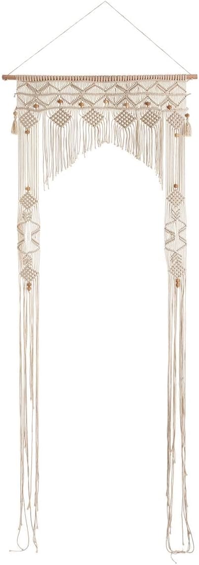 Atmosphera - Rideau Fil Arche en macramé - Ivoire 90x200 cm