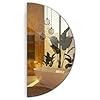 Decormat Miroir Mural Grand Moderne Horizontale et Verticale Semi-Rond sans Cadre Décoratif pour Le Loft Le Salon Salle de Bain 90cm
