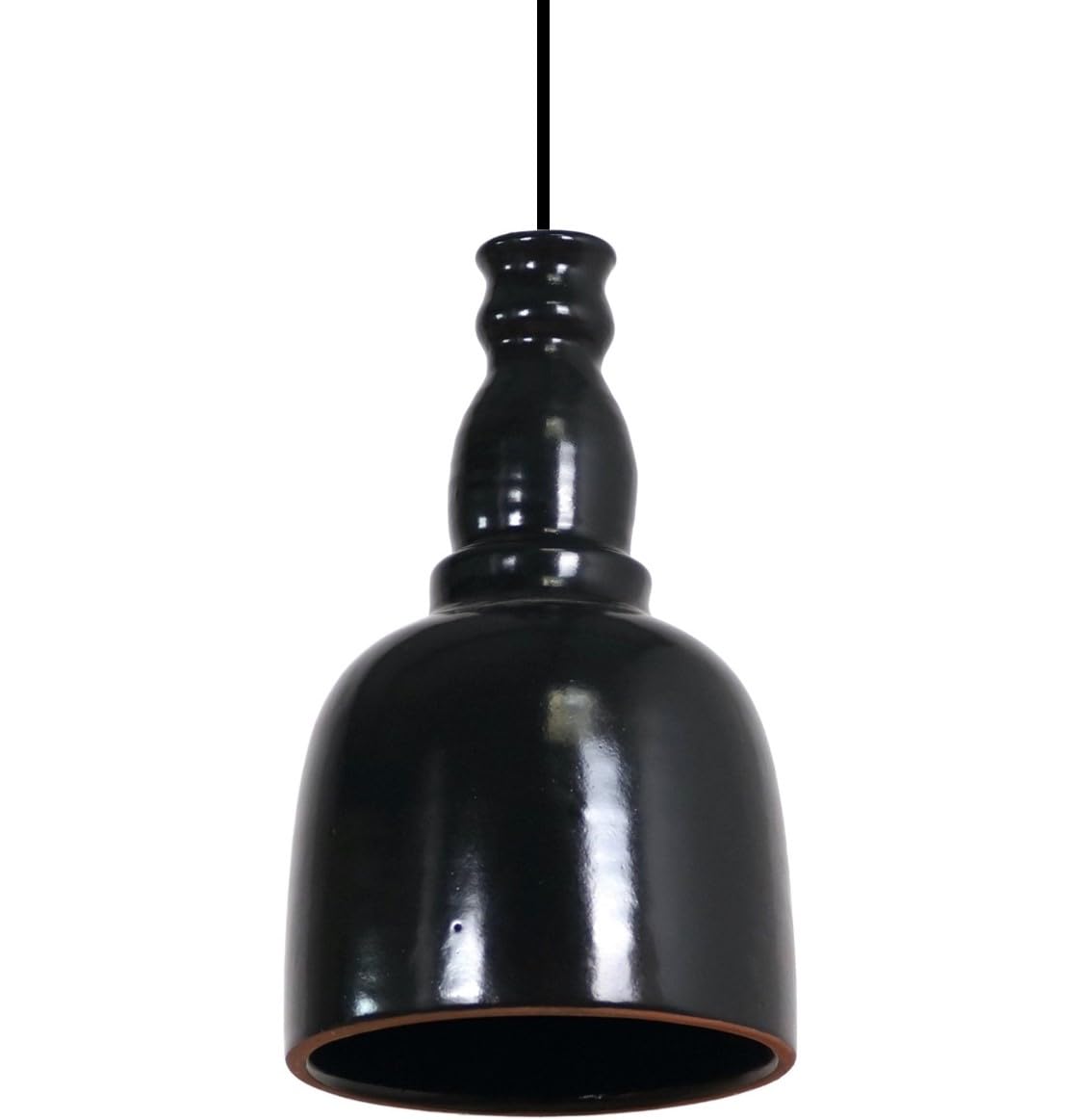 Suspension Luminaire en Céramique, Abat Jour en Terre Cuite, Plafonnier Vintage, Fait Main (Modèle 3)