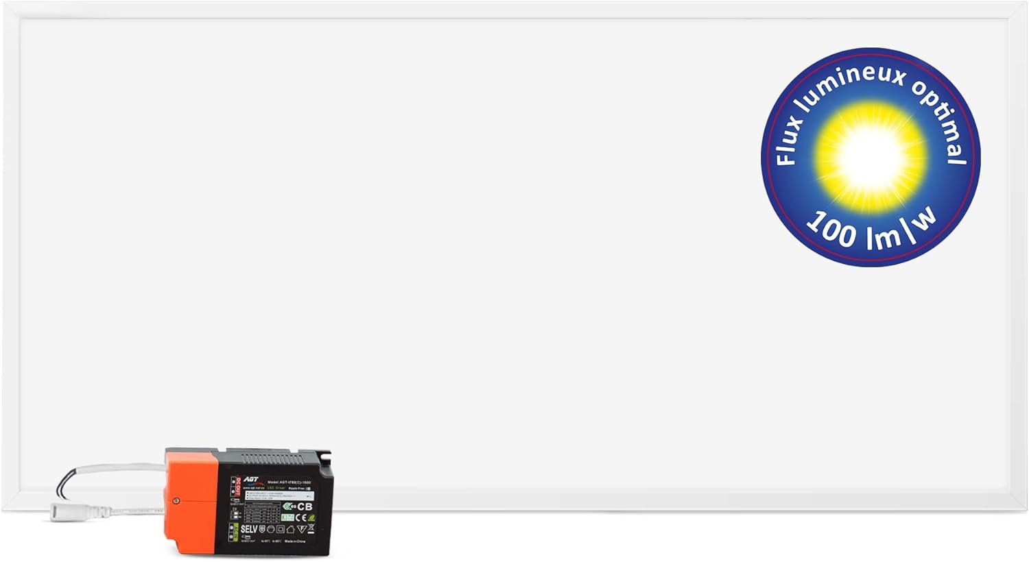 Plafonnier LED Panel 120x60 4000/6000K Flux lumineux 6000 lm Panneau LED Encastrable Dalle LED Plat Luminaire Mince (Blanc neutre (4000K) sans cadre de montage)