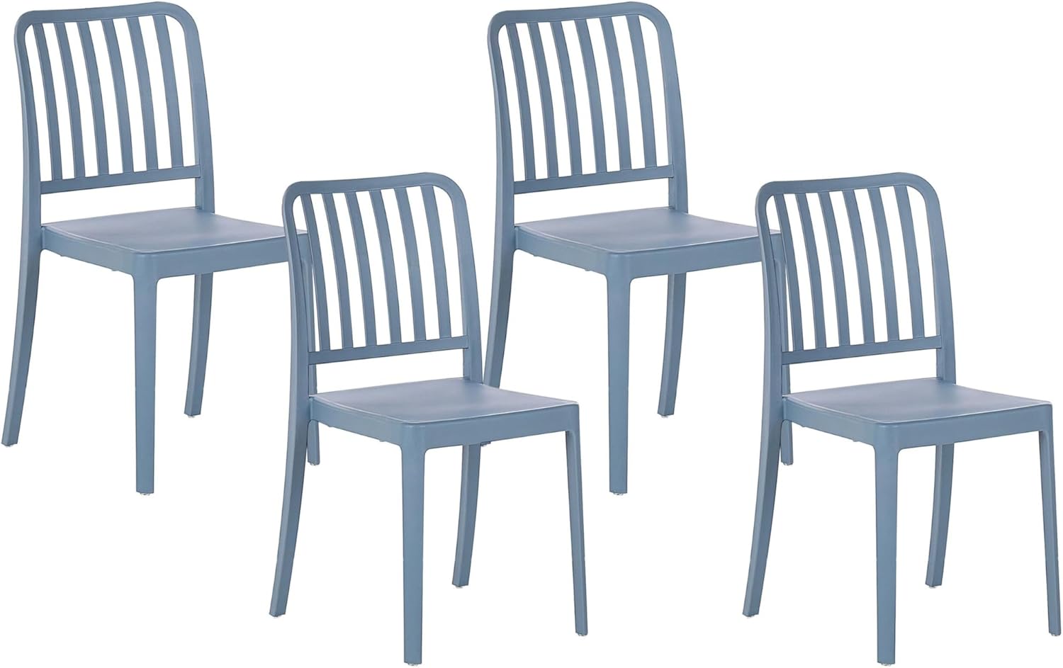 Lot de 4 Chaises pour Salle à Manger ou Extérieur en Plastique Résistantes à l'Eau Etanches Sersale